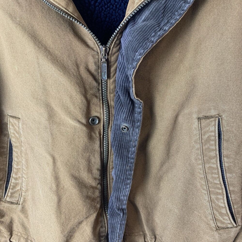 LL Bean Shearling Lined Chore Field Jacket Large? Brown Corduroy Trim Workwear - Picture 6 of 12